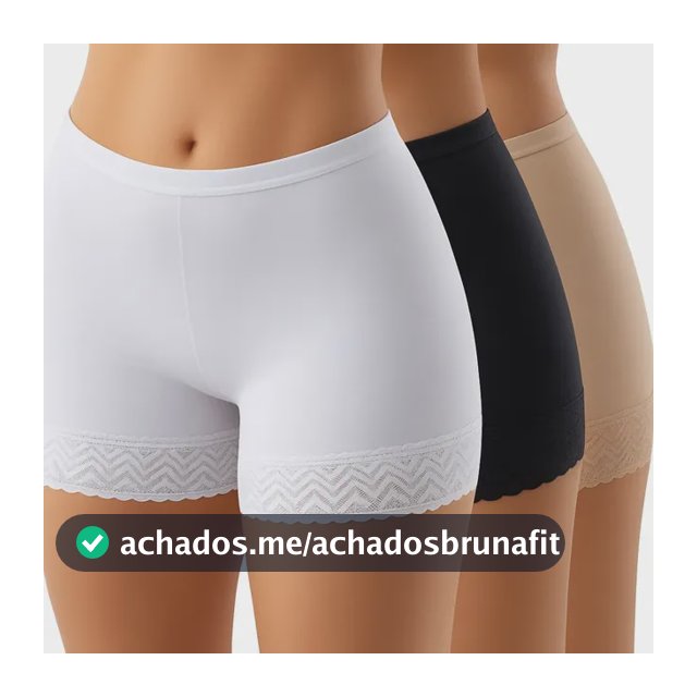 Kit 3 Short Anágua Vestido Feminino Segunda Pele Invisível