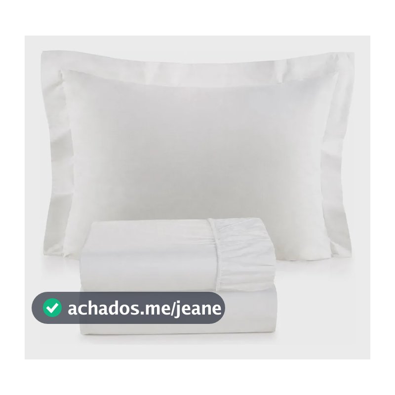 Jogo De Lençol Solteiro Elástico Cor Branco Karsten