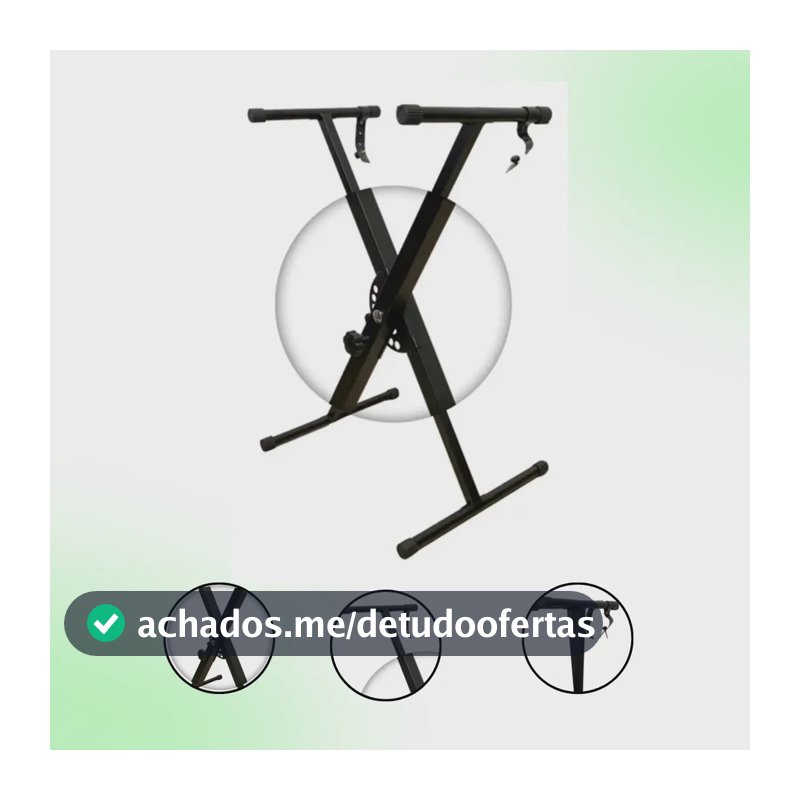 Suporte Teclado X Dc Music Aço Ajustável 7 Níveis Até 25kg Preto
