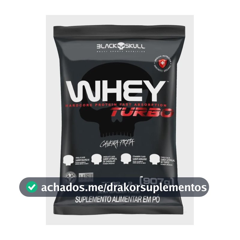 Suplemento en pó Black Skull Caveira Preta- Proteínas de Whey sabor baunilha x 907g
