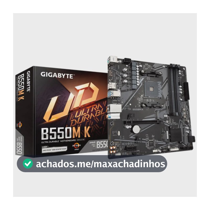 Placa-Mãe Gigabyte B550M K para AMD Ryzen, DDR4 e Socket AM4