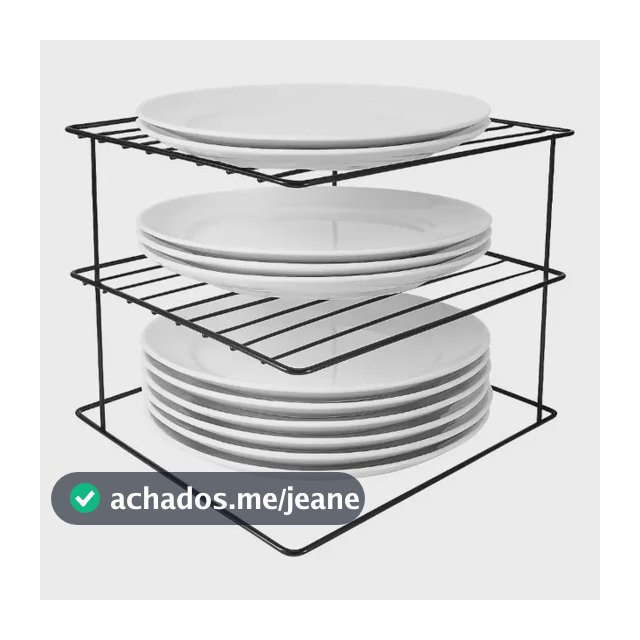 Organizador Porta Pratos Para Armário De Cozinha Canto Preto Preto