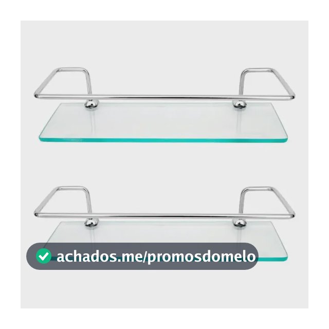 Kit 2 Porta Shampoo Reto Vidro 6mm Suporte Banheiro Oferta Incolor