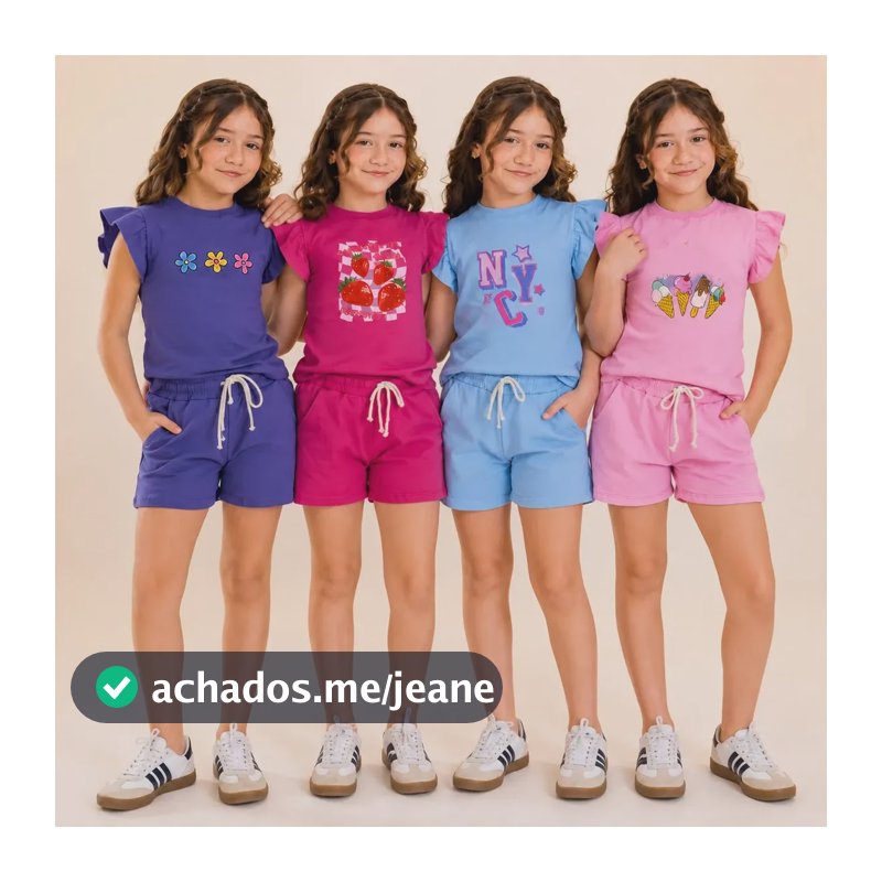 Kit 4 Peças Conjunto Infantil Menina Confortavel E Estiloso Variadas G- 8 Anos