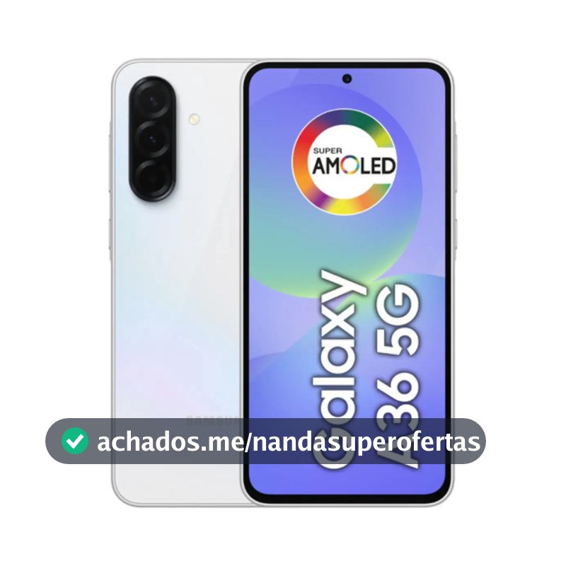 Smartphone Samsung Galaxy A36 5G 256GB 8GB Super Amoled 6.7'' Câmera Tripla 50MP Selfie 12MP 5000 mAh Ip67 NFC Dual Sim Recursos IA - Branco
