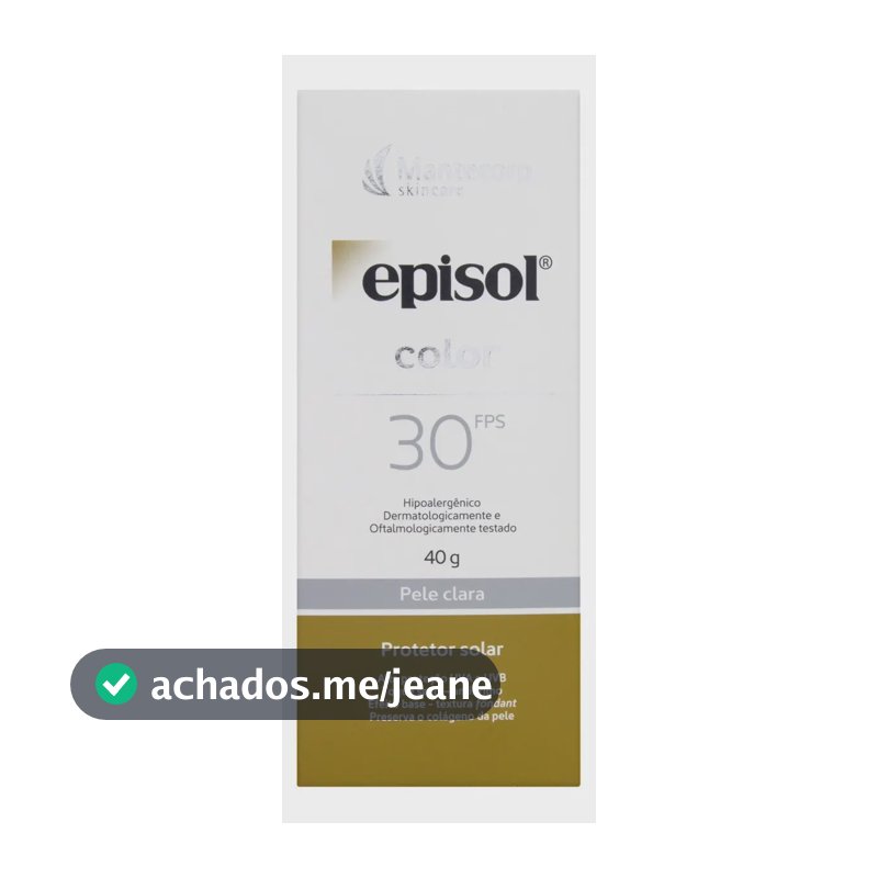 Protetor Solar FPS 30 Pele Clara Mantecorp Skincare Episol Color Caixa 40g