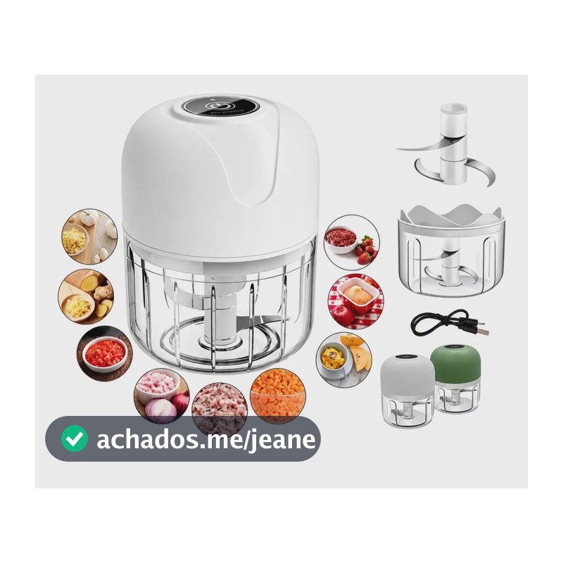 Mini Processador Triturador De Alimentos Elétrico Usb Branco 5v