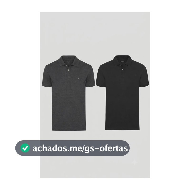 Kit Aramis 2 Polos Algodão Piquet Preto E Grafite Preto Gg
