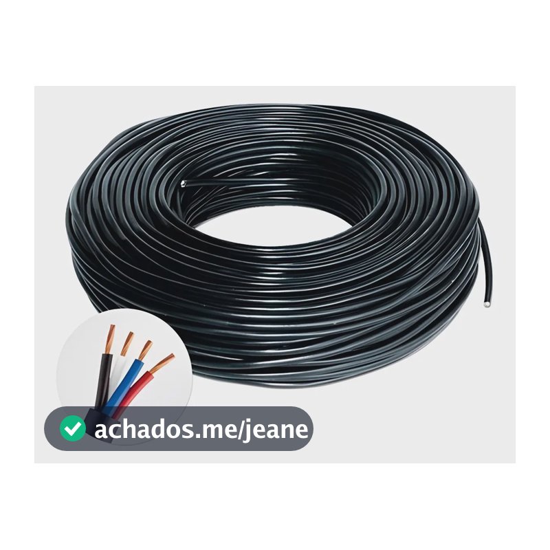 Cabo Pp 4x1,5 Mm - 100 Metros Preto