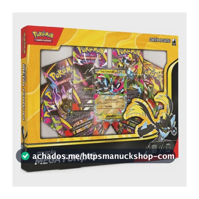 Box Pokémon Tcg Mega Forças - Mega Zeraora Ex 8 Boosters Copag Português