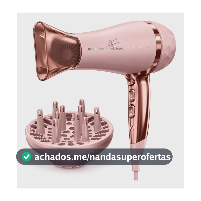 Secador De Cabelo Bsc21a Viih Tube Britânia 2100w Bivolt Rosa