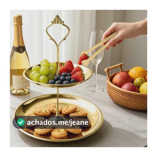 Suporte Para Doces 2 Andares Aço Inox Com Clip
