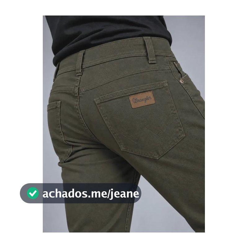 Calça Wrangler Sarja Slim Com Lycra Texas Original Importada Verde Militar 28us - 38br