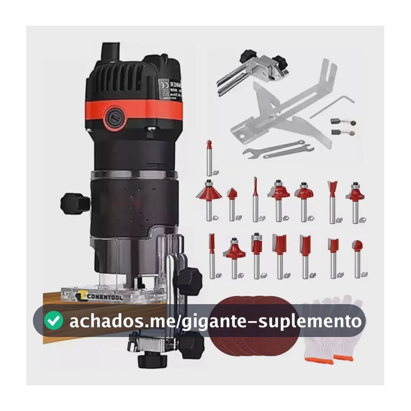 Tupia Manual Laminadora 900w 6mm 33000rpm,Kit Tupia Manual Laminadora,Tupia Manual Elétrica Laminados Jogo Fresa 20 Peça