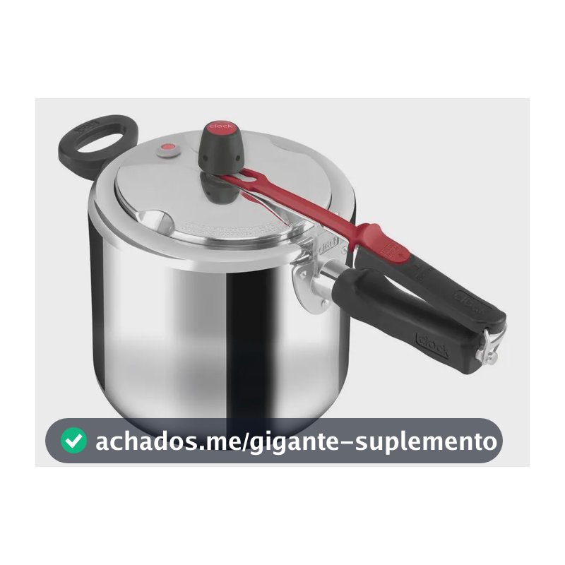Panela de Pressão Clock Eco 7L Alumínio Polida 3 Sistemas de Segurança