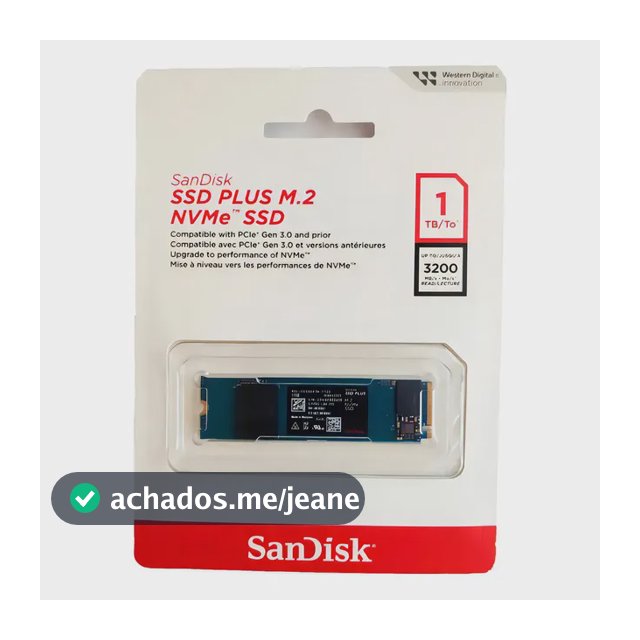 Ssd M.2 1tb Sandisk Plus Nvme 2280 Azul-marinho