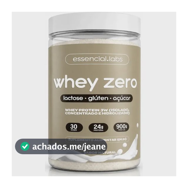 WHEY ZERO LACTOSE Sem Sabor 900g - 24g De Proteína Por Dose - Fórmula Concentrada IN Natura