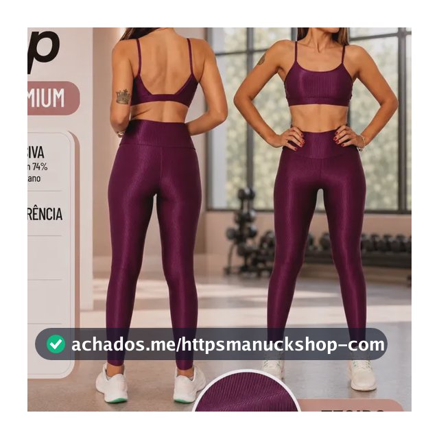 Conjunto Shine Top Fita Abertura Bojo + Legging Cintura Alta
