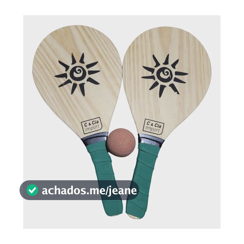 Kit Jogo Frescobol Tênis De Praia 2 Raquetes Madeira + Bola