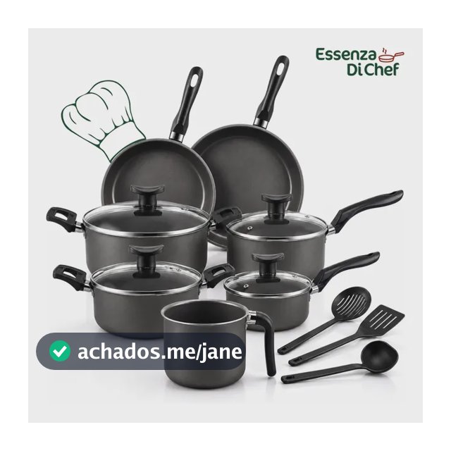 Conjunto Panelas Antiaderente 10 Peças Teflon Várias Cores Preto