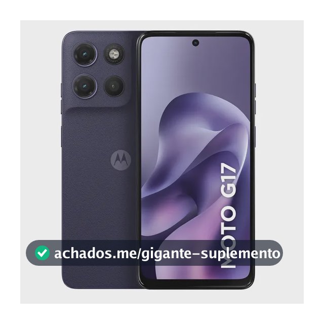 Smartphone Motorola Moto G17 4g - 128gb 4gb Ram + 8gb Ram Boost, Camera 50mp Sony Lytia 600, Tela Fhd+ 60hz, Bateria 5200 Mah - Roxo
