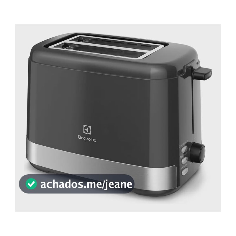 Torradeira Elétrica ETS 10 Efficient Com 8 Níveis de Tostagem Inox Preto Electrolux