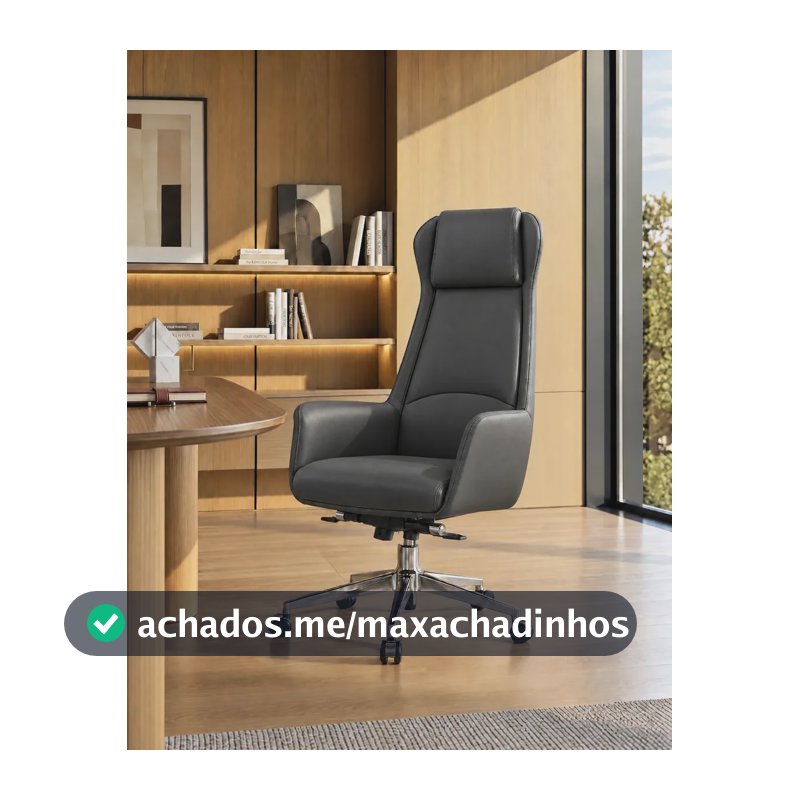 Cadeira Escritório Presidente Couro Atlanta NR17 150kg Cor Cinza Material Do Estofamento Pu