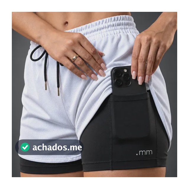 Short Duplo Feminino Bermuda 2 Em 1 Compressão Academia