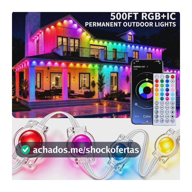 Luzes Led Beiral Jardim30m Wifi Fita Rgb Externa Smart Natal Colorido 110220 V