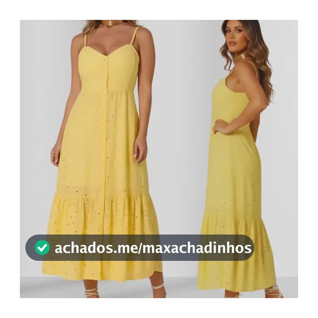 Vestido Midi Feminino Botoes Alça Fina Casual Elegante2093