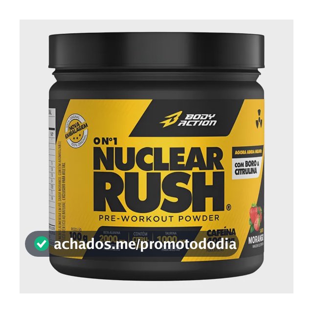 Pre Treino Nuclear Rush 100g Nova Formula Boro E Citrolina