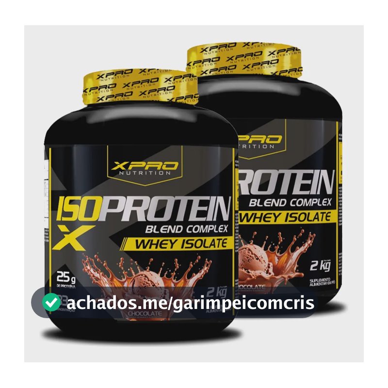 Kit 2 Suplementos Whey Protein Isolado Blend Complex 2kg Chocolate Zero Açucar - Xpro Nutrition