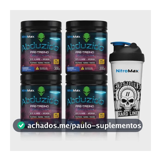 Kit 4 Pré-treino Abduzido 300g + Coqueteleira Brinde