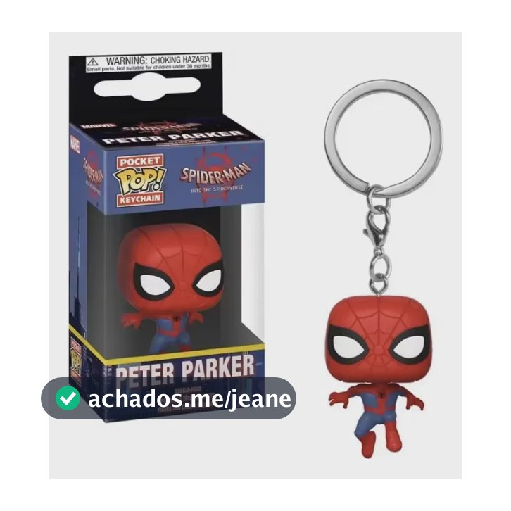 Chaveiro Peter Parker Funko Pocket Pop! Homem Aranha