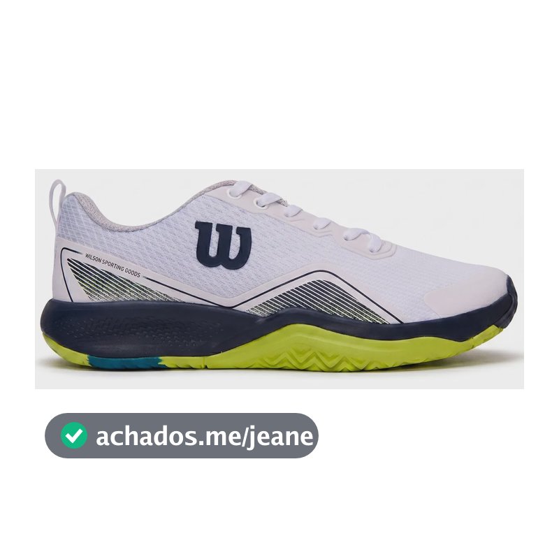 Tênis Wilson Court P/ Jogar Tennis Original Branco/marinho/verde-cítrico Liso 39