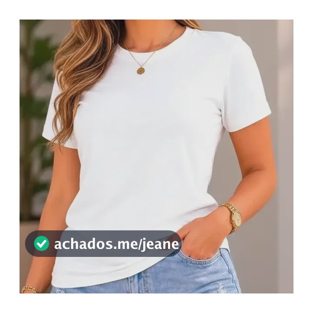 Camiseta T-shirt Feminina Basica 100% Algodão Lisa Blusa Branco M Liso