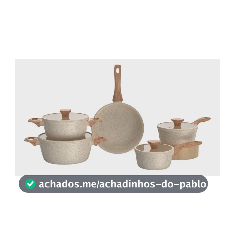 Jogo De Panelas Brinox 5 Peças Alumínio Cerâmico Creme Creme