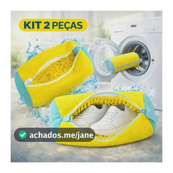 Kit 2 Sacos De Lavagem Tênis Sapatos Multiuso Máquina Lavar Cor