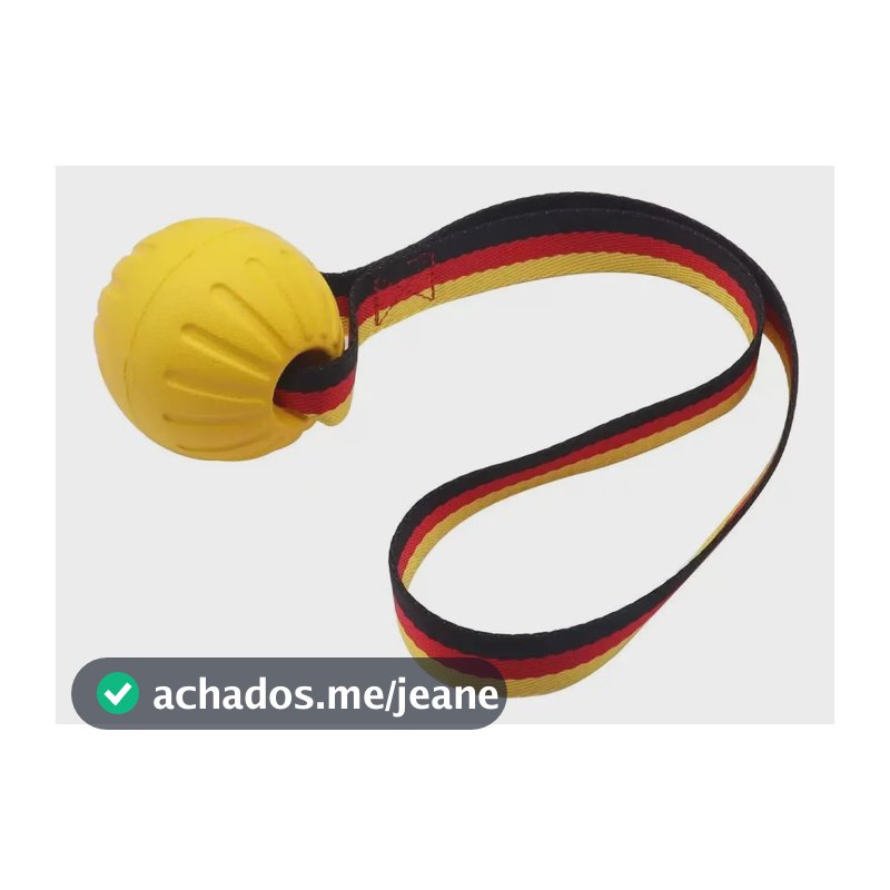 Bola De Treinamento Maciça Com Alça De Nylon Para Cães De Mé Amarelo-9cm