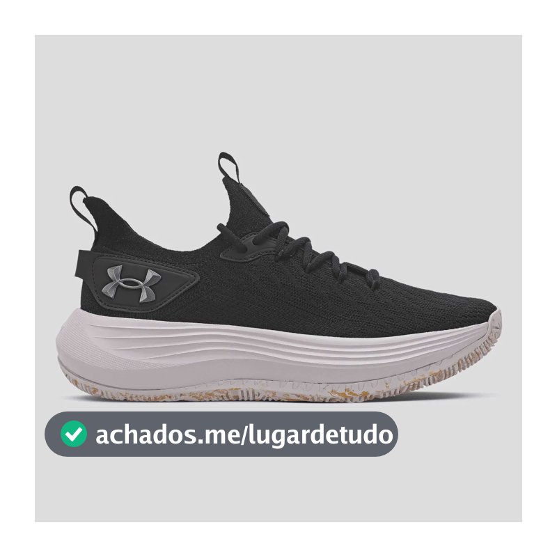 Tênis Masculino Hooper Under Armour Black/white/metpewter Liso 40