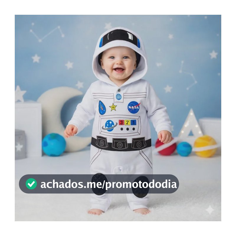 Macacão De Bebê Astronauta Com Capuz Fantasia Mesversario Astronauta G - 10 A 14 Meses