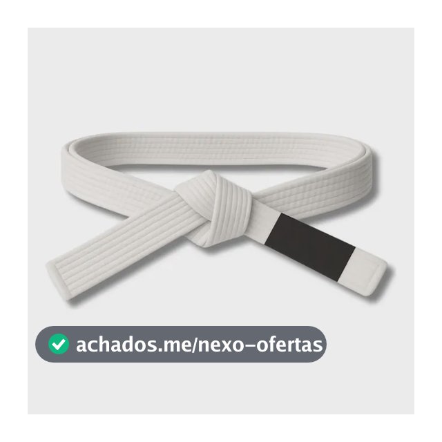 Faixa Branca Jiu Jitsu Estruturada Tam Adulto C/ Tarja Preta