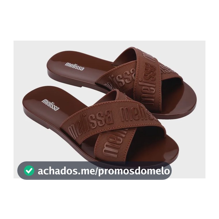 Sandália Rasteira Feminina M-lover Slide Melissa Marrom Liso 36