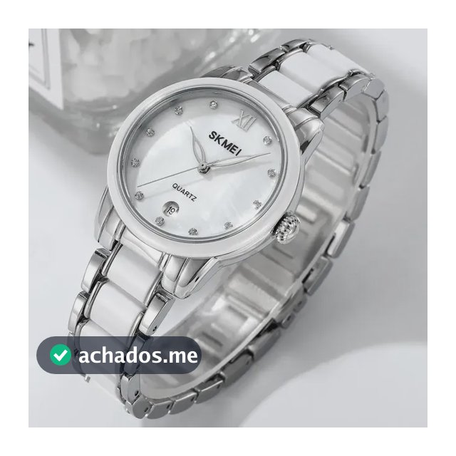 Relógio De Quartzo Feminino Skmei 2175 Com Pulseira De Cerâm Champagne