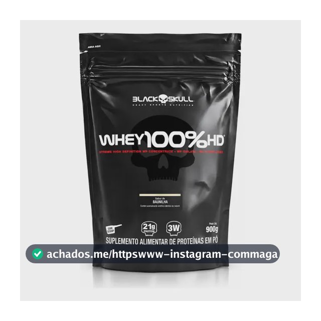 Proteína Black Skull Whey 100% HD em pó sabor Baunilha x 900g