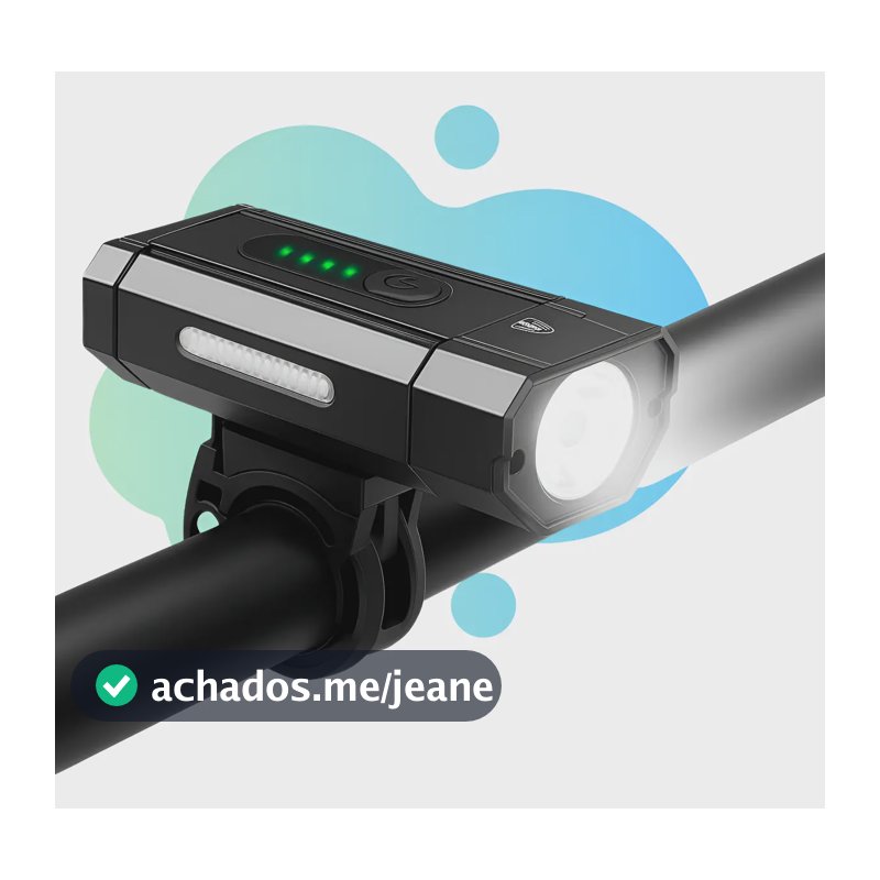 Farol LED para Bicicleta Recarregável USB YBF com 4 Modos de Luz