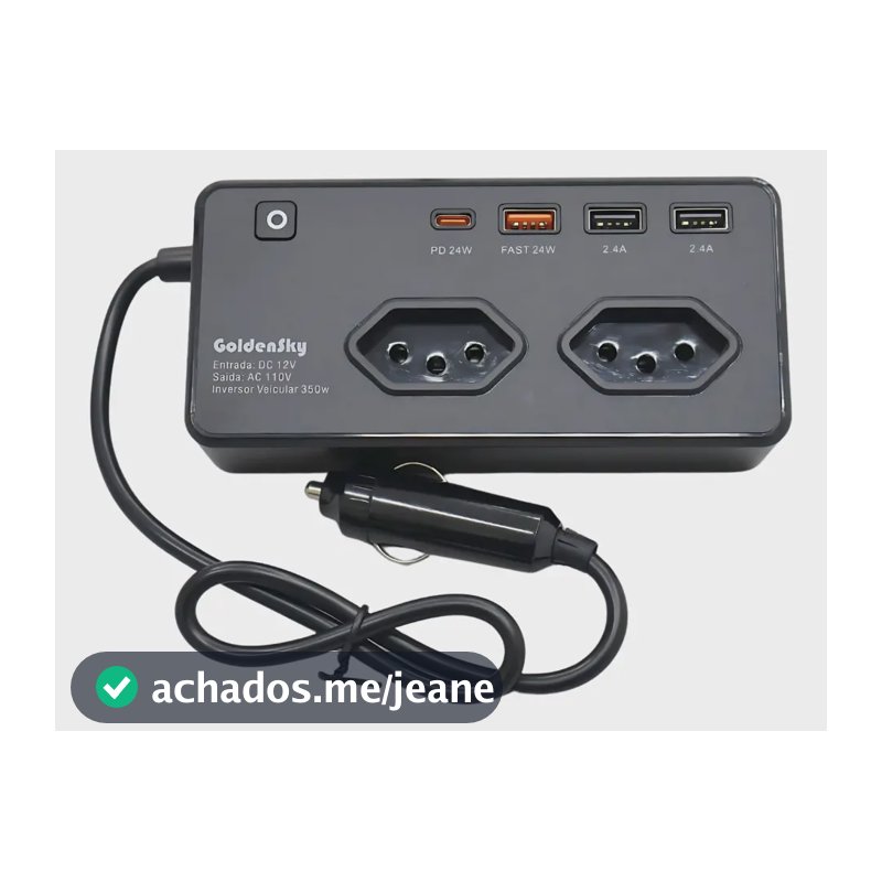 Inversor Conversor 350w 12v Para 110v Tomada + Usb Turbo