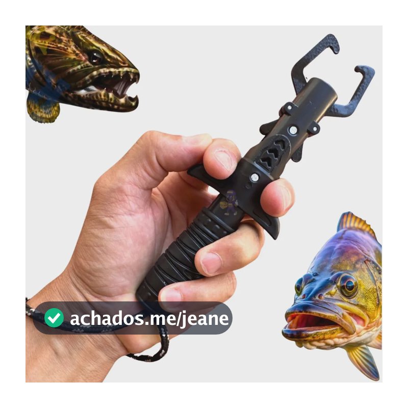 Alicate De Contenção Pega Peixe Pesca Cabo Emborrachado Preto