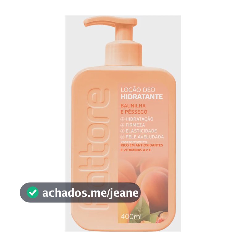 Baunilha E Pêssego Hidratante Loção Deo Fattore Delicado