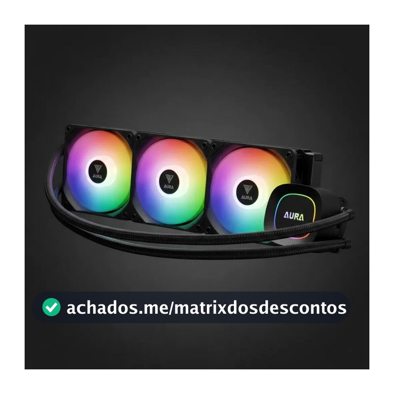 Water Cooler Gamdias Aura Gl360 Lite Preto Argb Am5 Lga 1851